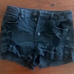 Black jean shorts